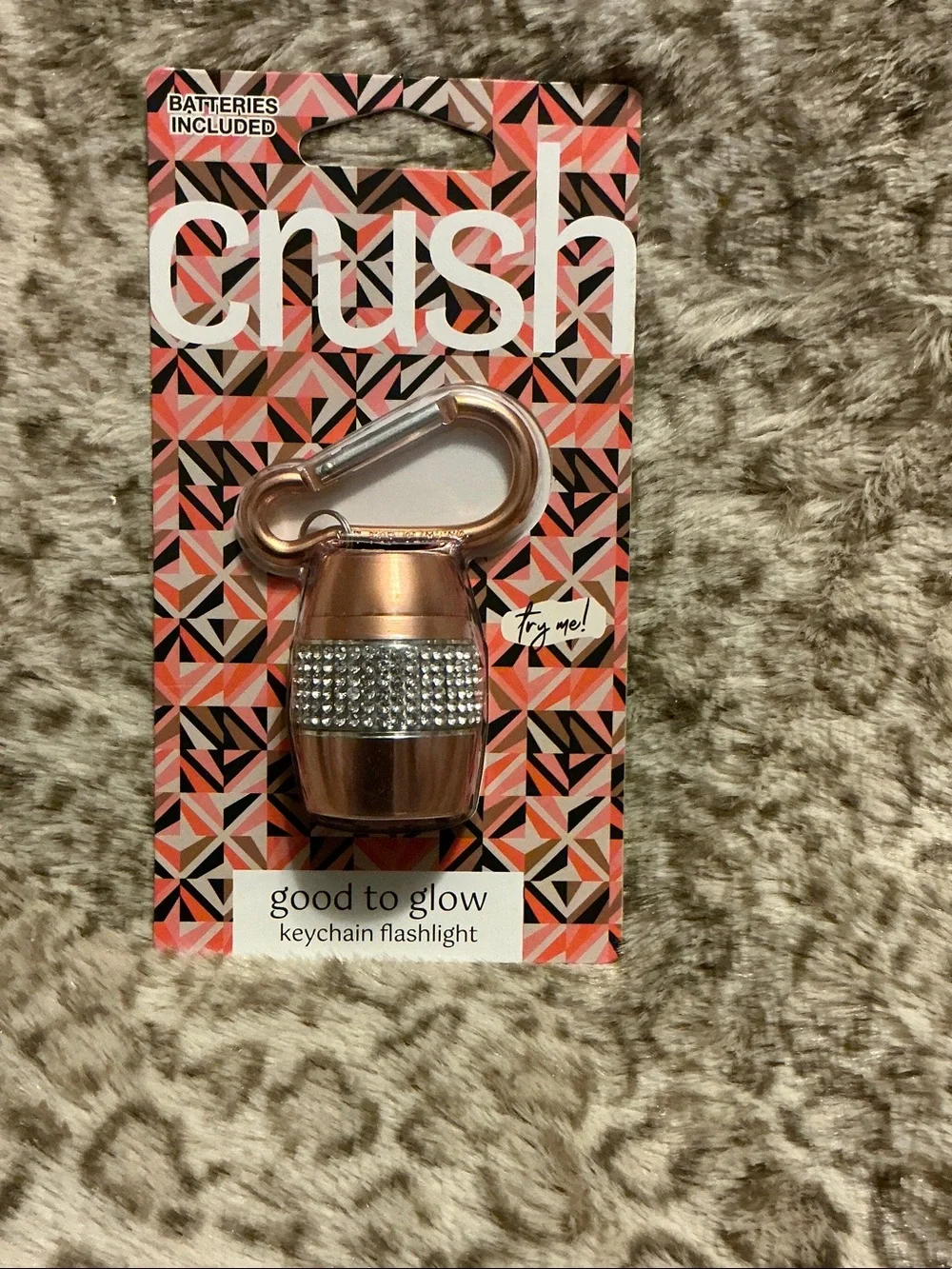 Crush Good to Glow Rose Gold Keychain Flashlight -Rose Gold with Rhinestones